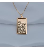 Kişiye Özel 925 Ayar Gümüş Six of Cups Tarot Kolye (Rose)