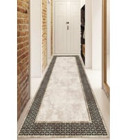 Dijital Baskılı Kaymaz Taban Yıkanabilir Modern Yolluk Ve Koridor Halısı NDU-SD-663 (Kahverengi)