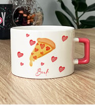 Kişiye Özel Pizza Lover Hediye Lüks Fincan (Pembe)