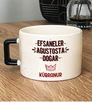 Kişiye Özel Efsaneler Ağustosta Doğar Hediye Lüks Fincan Doğum Günü Hediyesi (Siyah)