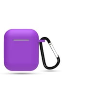 Apple Airpods Askılı Silikon Mat Kılıf (Mor)