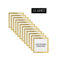 12 Adet  Aile Çerçeve Seti Tablo Seti Boş Çerçeve Masa üstü Çerçeve  Hediyelik Çerçeve (Gold)