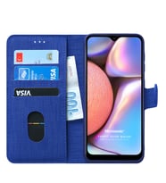 Microsonic Samsung Galaxy A10s Kılıf Fabric Book Wallet (Lacivert)