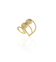 Kadir Jewellery 22 Ayar Altın Kaplama Kadın Zirkon Taşlı Yüzük (Beyaz)