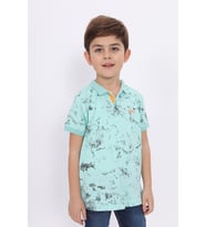 Toontoy Erkek Çocuk Desenli Tişört (Mint Yeşili)