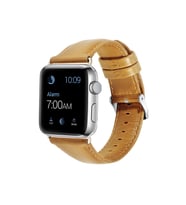 BİPOWER Apple Watch 42-44mm KRD10 Deri Kordon (Koyu Turuncu)