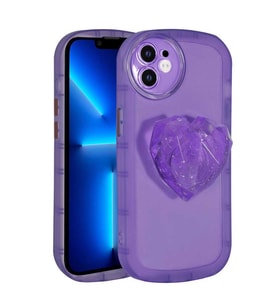 iPhone 12 Kılıf Kamera Korumalı Pop Soketli Renkli Ofro Kılıf (Mor)