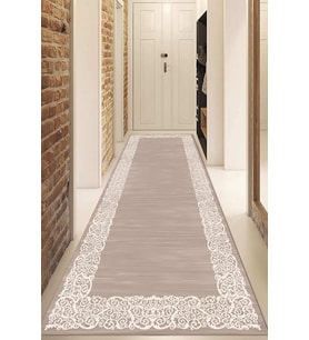 Dijital Baskılı Kaymaz Taban Yıkanabilir Modern Yolluk Ve Koridor Halısı NDU-HS-523 (Kahverengi)