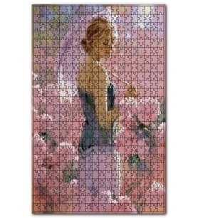 Cakapuzzle Çiçekler Arasında Şemsiyeli Kız Görseli Puzzle Yapboz MDF (Ahşap) (255 Parça)