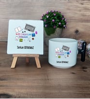Web Tasarım Uzmanı Hediye Seti Kupa Bardak T Kulplu ve Dekoratif Taş Web Tasarım Uzmanına Hediye (Model 6)