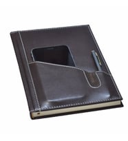 DERİ KAPAK DEFTER AJANDA TARİHSİZ KARELİ 17X24 CM (KAHVE)