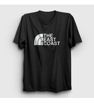 Presmono Unisex Beyaz Logo The East Coast T-Shirt 503441tt (Siyah)