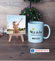 Resim Öğretmeni Fotoğraflı Dekoratif Taş, Kupa Bardak Beyaz Hediye (Model 1)
