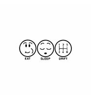 Eat Sleep Drift Araba Sticker siyah 15x6 CM (Siyah)