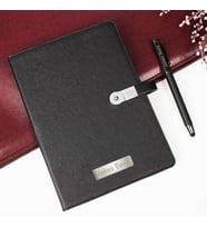 Kişiye Özel 16 GB Hafızalı Usb'li Defter ve Kalem Seti Kutulu Renk Seçenekli (Siyah)