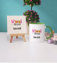 Biyoloji Öğretmeni Kupa Bardak Lacivert Dekoratif Taş Baskı (Model 7)