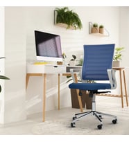 Asbir Mobilya Ceo Fileli Çalışma Koltuğu Ofis Sandalyesi Çalışma Sandalyesi (Mavi)