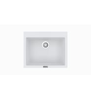Cristalüx Granit Evye P-X60 Tezgah Altı Ve Tezgah Üstü Kare Mutfak Evyesi 60x50cm (Beyaz)