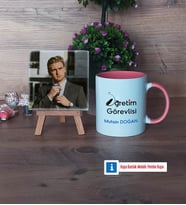 Öğretim Görevlisi Fotoğraflı Dekoratif Taş, Kupa Bardak Beyaz Hediye Öğretmenler Günü Hediyesi (Model 6)