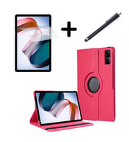 Huawei MatePad Air 11.5 inç Kılıf Dönen Tablet Kilifi Ekran Koruyucu+Kalem (Koyu Pembe)