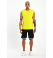 Süperlife Erkek Bisiklet Yaka Regular Fit Brooklyn Baskılı  Tişört SPR22TS122 (Sarı)