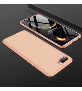 Oppo AX7 Kılıf Zore Ays Full Koruma Kılıf (Gold)