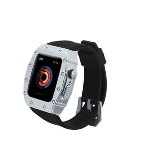 Apple Watch 44mm KRD-65 Kordon (Siyah-Gümüş) (Siyah - Gümüş)