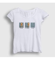Presmono Kadın Sarı Van Gone Art Painter Vincent Van Gogh T-Shirt 303460tt (Beyaz)