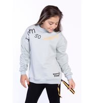 Toontoy Kız Çocuk Balıkçı Yaka İçi Pamuklu Sweatshirt (Gri)