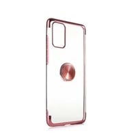 Galaxy S20 Kılıf Zore Gess Kenarları Renkli Yüzük Aparatlı Kılıf (Rose)