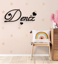 BK Gift Kişiye Özel İsimli Ahşap Duvar Yazısı-2 (Siyah)