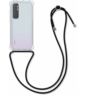 Xiaomi Mi Note 10 Lite Şeffaf Boyun - Omuz Askılı İpli Kılıf  (Beyaz)