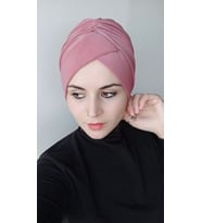 Kadın Çapraz Bone (Gül Kurusu)