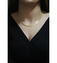 Kadın İtalyan Yassı Zincir Kolye (Gold)