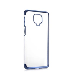 Xiaomi Redmi Note 9 Pro Kılıf İnce Köşeleri Renkli Şeffaf Silikon (Mavi)