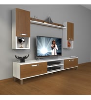 Decoraktiv Eko 5da Mdf Dvd Krom Ayaklı Tv Ünitesi Tv Sehpası (Beyaz - Ceviz)