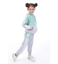 Toontoy Kız Çocuk Baskılı Eşofman Takım (Yeşil)