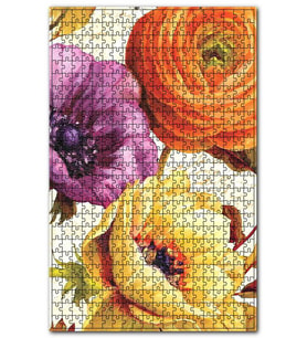Cakapuzzle Yağlı Boya Renkli Çiçekler Görseli Puzzle Yapboz MDF (Ahşap) (1000 Parça)