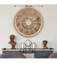 Markakanvas Gri Metal Kasalı Eski Dünya Haritalı Duvar Saati (Çap 50 cm - 80 cm ) (Beyaz)