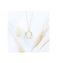 Omega Sembolü Gümüş Kolye - Renk: Gold (Rose)