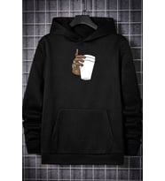 Dont Tupac Coffee Baskı Sweatshirt (Siyah)