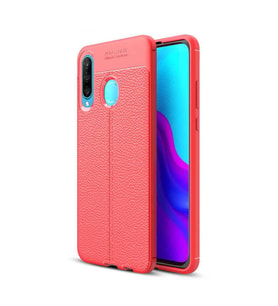 Huawei P30 Lite Kılıf Zore Niss Deri Desenli Silikon Kılıf (Kırmızı)