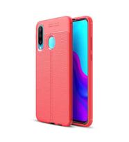 Huawei P30 Lite Kılıf Zore Niss Deri Desenli Silikon Kılıf (Kırmızı)