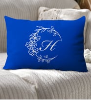 BK Gift Kişiye Özel Harfli Premium Kumaş Dikdörtgen Yastık Kılıfı-4 (SADECE YASTIK KILIFI), Ev Dekorasyonu, 5 Farklı Renk Seçeneği (Saks Mavisi)