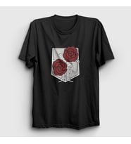 Presmono Unisex Haki Garrison V2 Anime Attack On Titan T-Shirt 123491tt (Siyah)