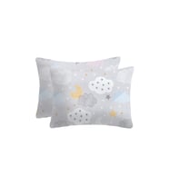 LİEF HOME AY VE BULUT DESENLİ BEBEK YASTIK KILIFI 6 FARKLI RENK SEÇENEĞİYLE / 35x45 ( 2 Adet ) (Gri)