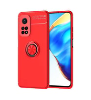 Xiaomi Mi 10T Pro 5G Kılıf Zore Ravel Yüzüklü Silikon Kılıf (Kırmızı)