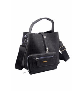Just Polo Kilit Detaylı Kadın Kartlık ve Omuz Çanta Kombini PBU4002-1006 (Siyah)