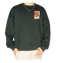 UNİSEX KİŞİYE ÖZEL BASKILI WAFERWEAR SWEATSHİRT (Yeşil)