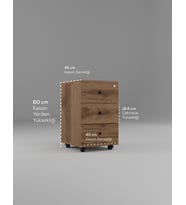 KESON rafineri çekmeceli merkezi kilit ofis dolabı MDF (Ceviz)